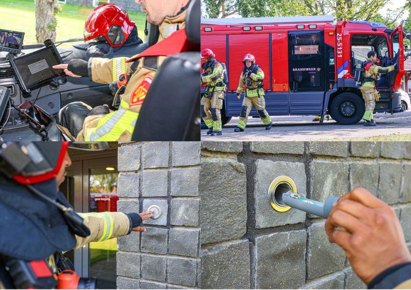 Brandweer met een elektronisch aanstuurbare sleutelbuis